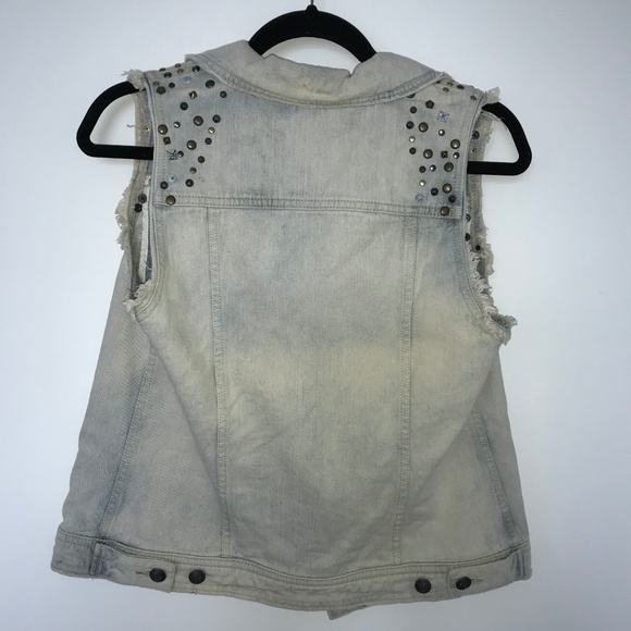 Free People Studded Blue Jean Vest - Picture 3 of 4